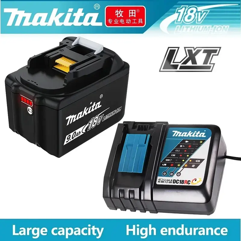 Nuovo Makita 18V 9AH 9000mAh batteria ricaricabile agli ioni di litio agli ioni di litio caricabatterie per BL1860B BL1850 BL1830 BL1815 LXT400