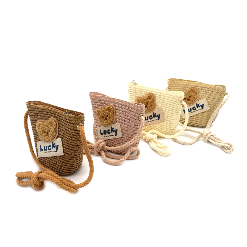 Lucky Baby Bear Woven Bag, A Mini Bag That Can Be Used To Carry Change Across The Body, A Good Item For Children To Travel With