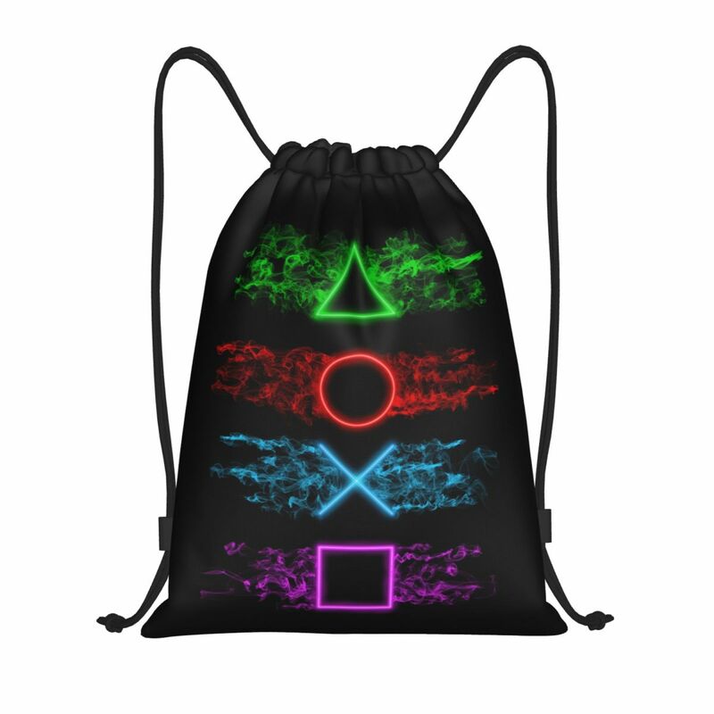 Custom Playstations Buttons Drawstring Bags Men Women Lightweight Game Gamer Gift Sports Gym Storage Backpack