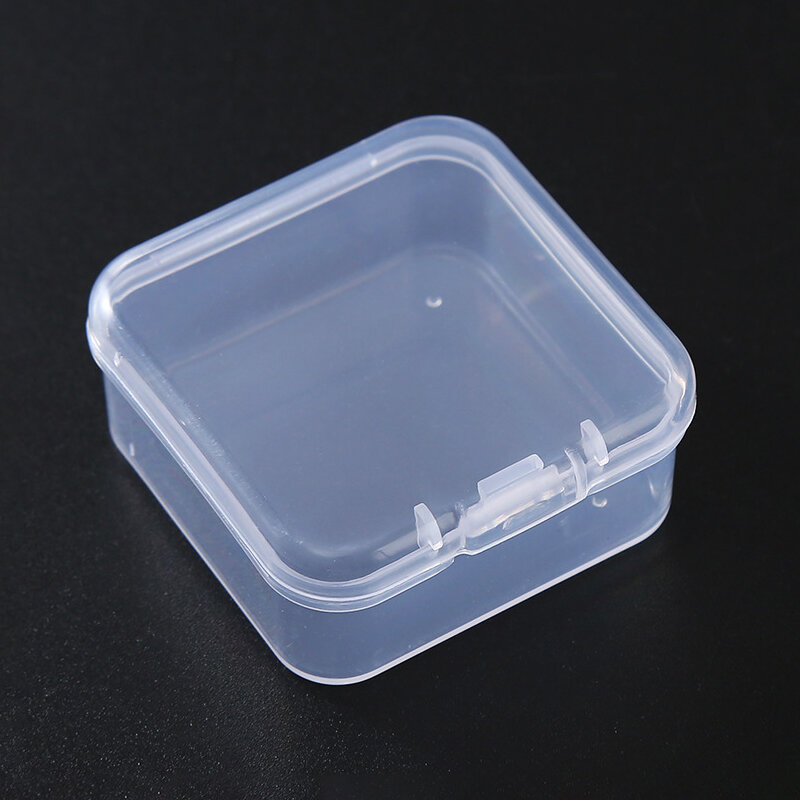 Boîte de rangement carrée transparente pour petits articles, boîtes d'emballage, conteneur de perles de bijoux, outils de pêche officiels du soleil, 2 pièces