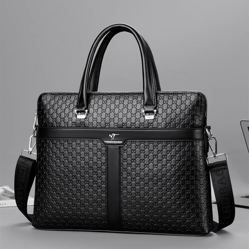 Valigetta da uomo d'affari di alta qualità borsa in pelle di moda borsa a tracolla di grande capacità borsa per Laptop da uomo da ufficio