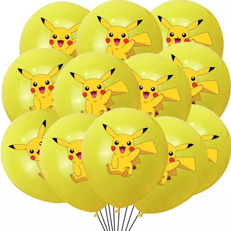 Globos de látex de Pokémon, suministros de fiesta de cumpleaños, dibujos animados, Pikachu, Baby Shower, recuerdo para niños, decoraciones de fiesta, 3, 2, 1 paquete