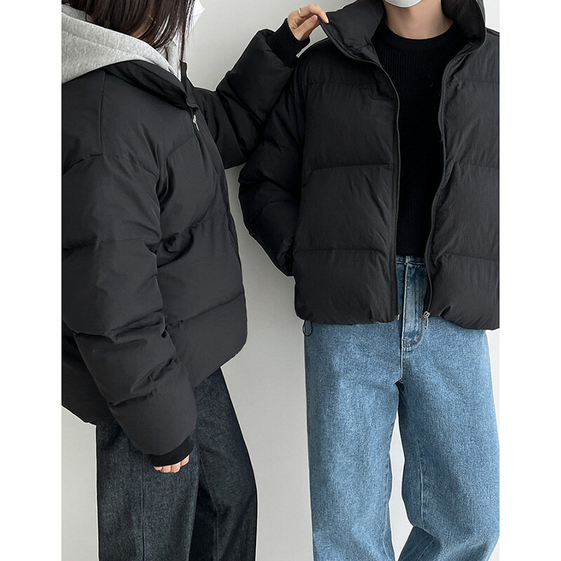 Bawełniany płaszcz męski w zimie, wersja koreańska, luźny Trend, pluszowy i gruby pikowana kurtka, ciepły