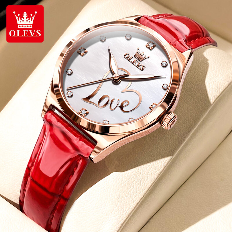 Reloj de cuarzo con diseño elegante en forma de corazón para mujer, pulsera luminosa con diamantes de imitación a escala de 30m, resistente al agua, conjunto de regalo