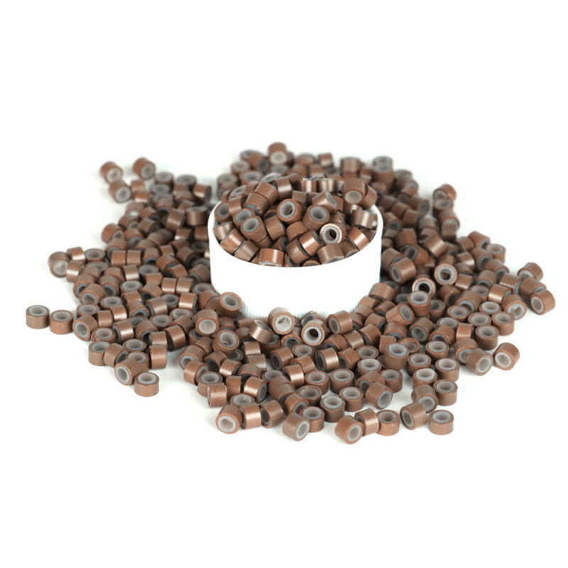 Unisex Silicone extensão do cabelo Beads, versátil Micro anéis em diversos tamanhos e cores, ideal para plumas, 100pcs
