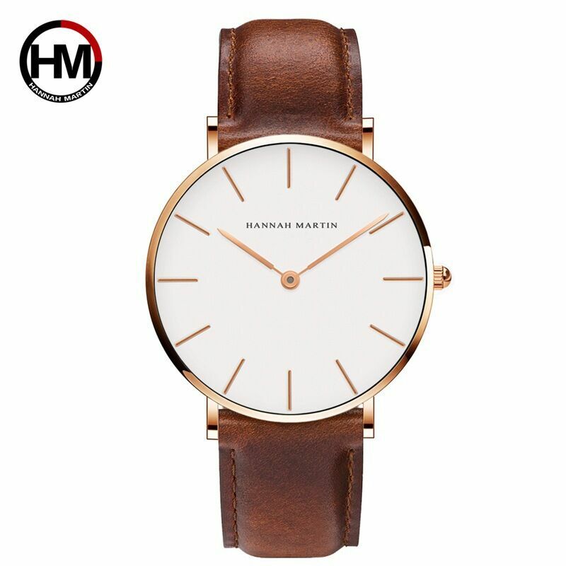 Relógio de quartzo impermeável masculino, movimento japonês, relógio de cinto minimalista, fino, comércio exterior, venda quente, novo