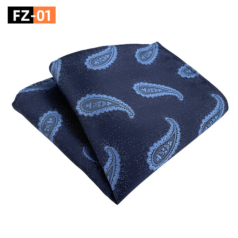 Simple Versatile Man's 25*25CM Pocket Square Paisley Cashew Polyester Handkerchief for Casual Business Wedding Party
