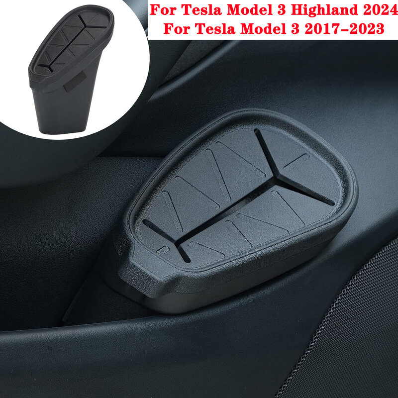 Per Tesla Model 3 Highland 2024-2017 bidone della spazzatura, scatola portaoggetti per porta laterale Organizer pattumiera (solo porta laterale anteriore sinistra)