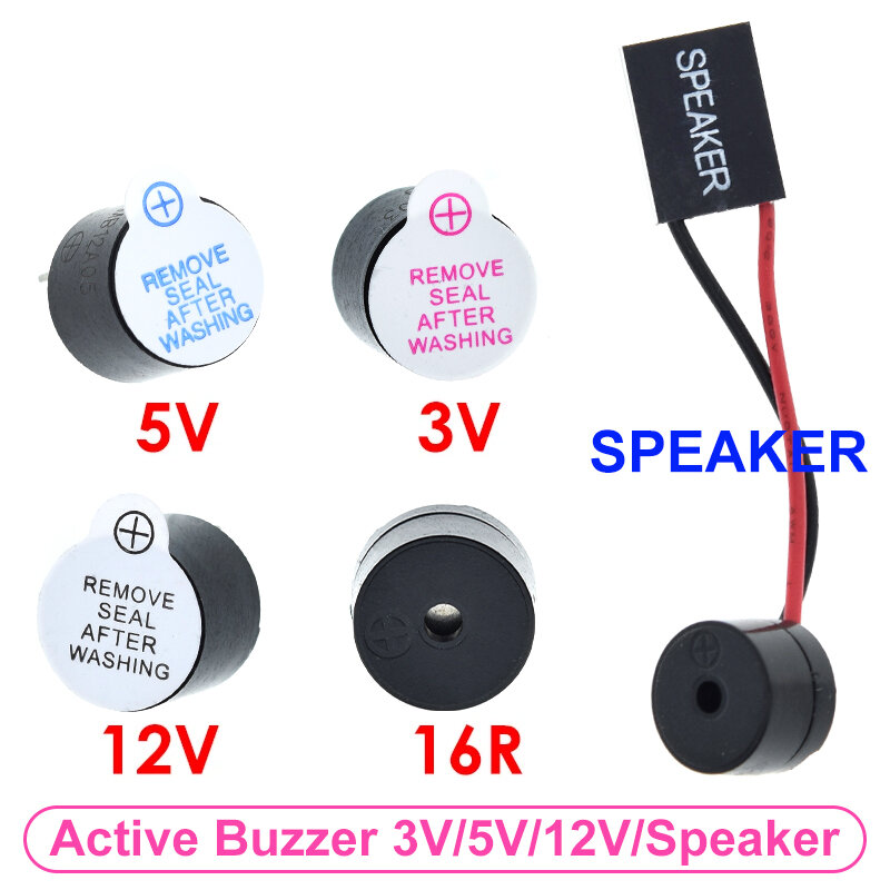 Tzt-mini buzzer de alarme ativo, 3v, 5v, 12v, 9x5.5mm, para arduino, diy, eletrônico, diy, diy, diy, diy, 9x5,5 milímetros, 10 peças