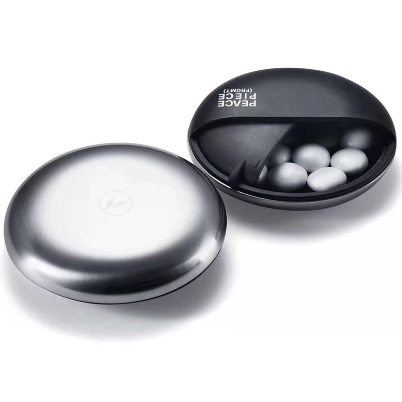 MOPA lightning Co-branded Small Pill Box portapillole portatile Mini portapillole portatile in acciaio inossidabile