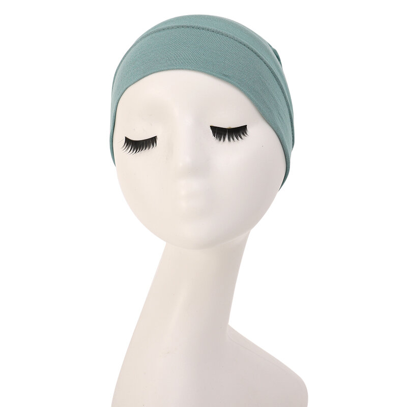 Turbante elástico para mujeres musulmanas, de color sólido Hijab, suave, a la moda, para la cabeza, 2023