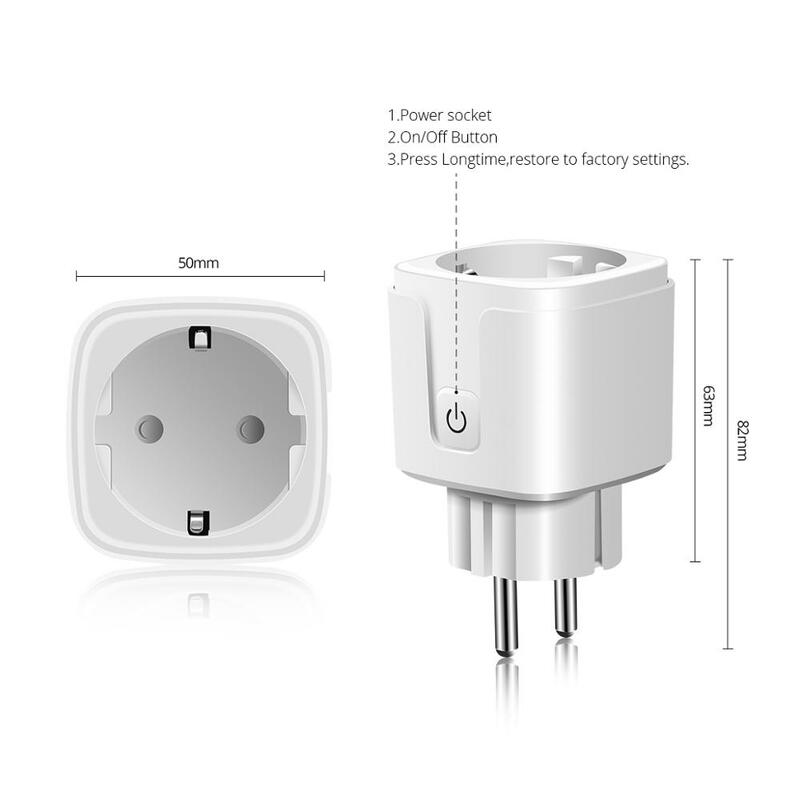 Apple Homekit Switch Siri Suara untuk Mengontrol Lampu Perangkat Rumah Smart Wifi Colokan Soket Nirkabel Cerdas 90-265V EU