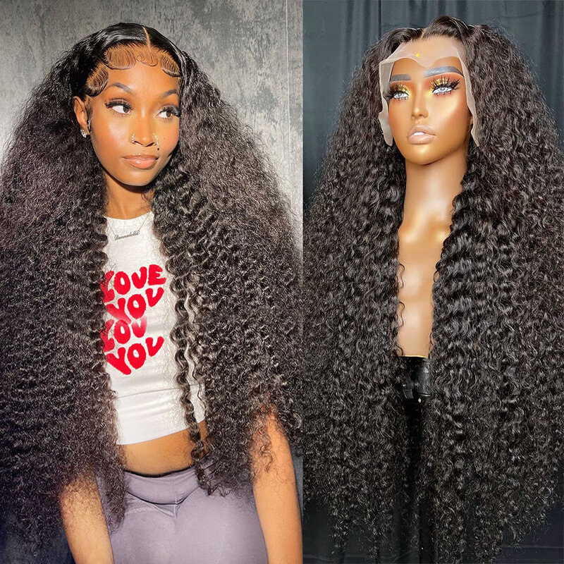 30 Inch Curly Lace Front Human Hair Wig Glueless Wig Ready To Wear Lace Closure Wig For Women Deep Wave 13X6 Hd Lace Frontal Wig