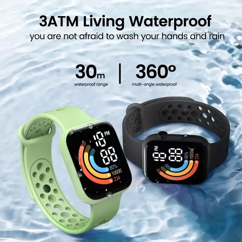 Детские часы Hbibi, светодиодные электронные часы, модные спортивные часы для детей, водонепроницаемые наручные часы для подростков, мальчиков и девочек