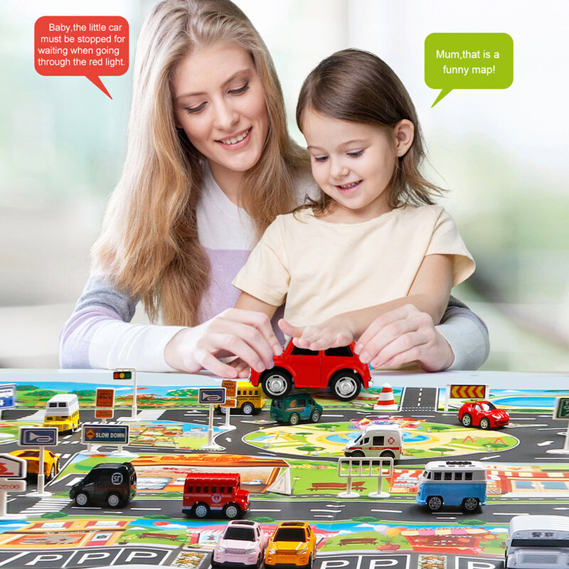 Kinder Stadt Aktivität Spiel matte Eltern-Kind-Interaktion Spiel Karte Teppich für Spielzimmer & Kinderzimmer