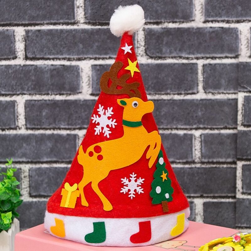 Chapéu Handmade de Santa Claus da tela não tecida, boneco de neve, árvore de Natal, alces, DIY, brinquedo