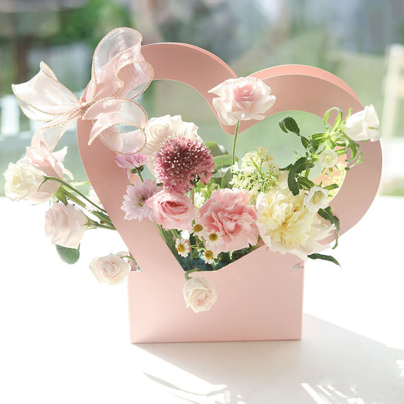 Ажурная коробка в форме сердца, корзина для цветов для любви, Подарочная коробка на День святого Валентина, подарочная упаковочная коробка, бумажная Милая Свадебная декоративная коробка