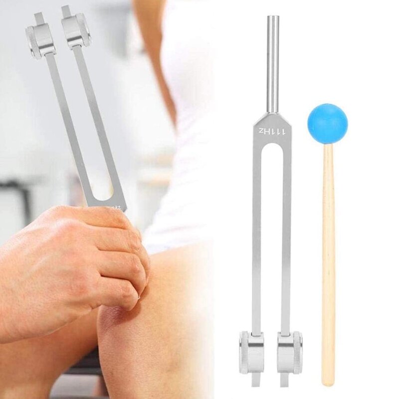 Aluminum Alloy Tuning Forks,111Hz Tuning Fork With Hammers For Nervous System Testing Sound Healing Therapy