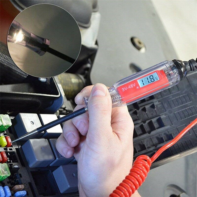3V-48V digitale Stromkreis LCD-Tester Auto Boot LKW Spannungs strom sonde für Autos, Boote, Anhänger,