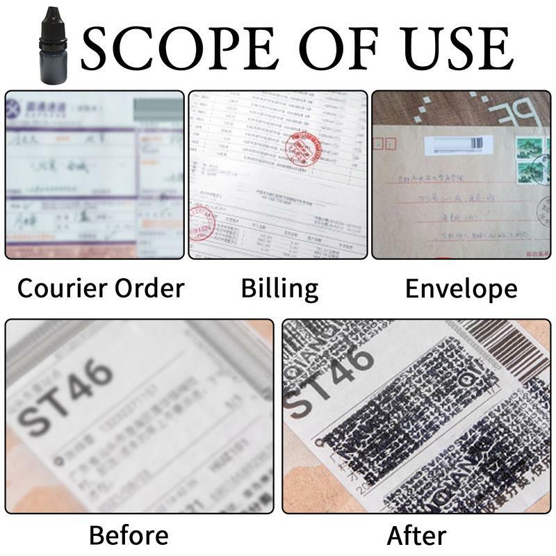3 buah/set tinta hitam isi ulang untuk pelindung identitas pencurian Roller cap cat dengan nomor kode perlengkapan segel rahasia