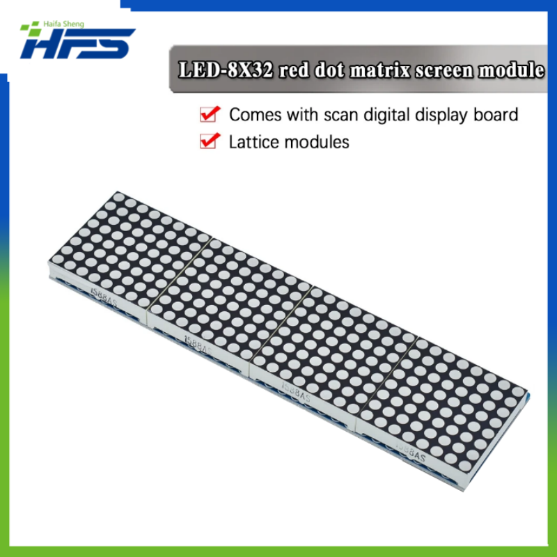 HT1632 точечный матричный драйвер с MCU решетчатая плата светодиодный HT1632C модуль 8x32 красный точечный матричный экран 2,4-5,5 В для управления MCU