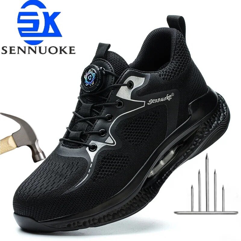 Męskie obuwie robocze i ochronne męskie obuwie robocze ze stalowym noskiem lekka ochrona na stopy obuwie bezpłatna wysyłka trampki
