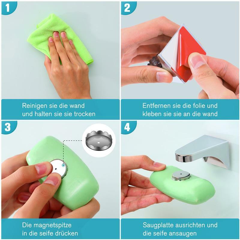 Rak sabun gantung magnetik, tempat sabun Dispenser dinding kamar mandi, rak sabun gantung