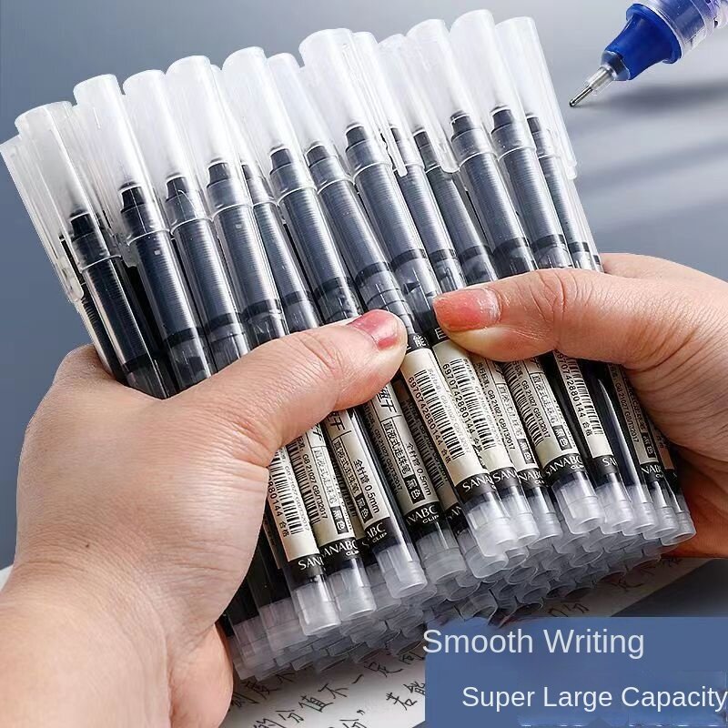 5/10個の試験署名ボールペン,0.5mm,黒と青のインク,大容量ジェルペン,文房具,事務用品