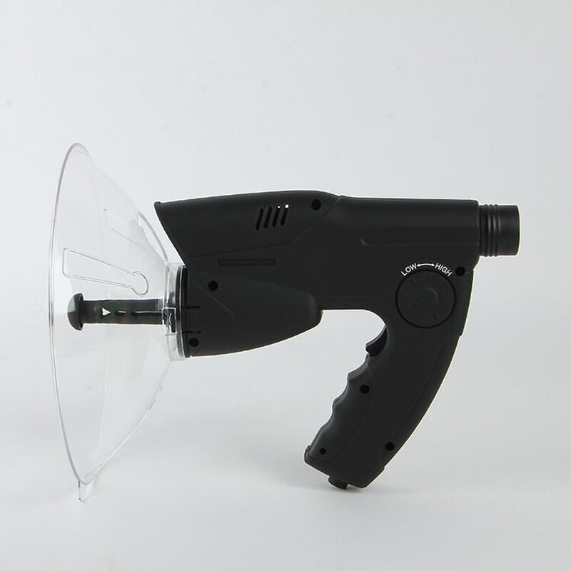 Micrófono direccional parabólico Clear Sight, fácil de compactar, audición de larga distancia, color negro