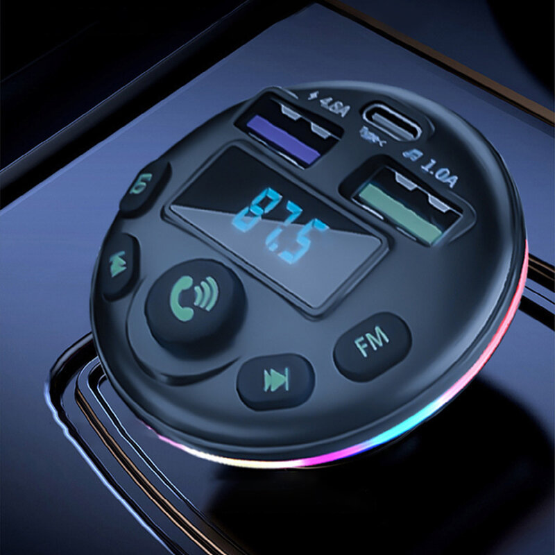 Perlengkapan mobil pemancar FM pelindung kelebihan suhu dan tegangan penerima Audio bebas genggam pemutar Modulator MP3