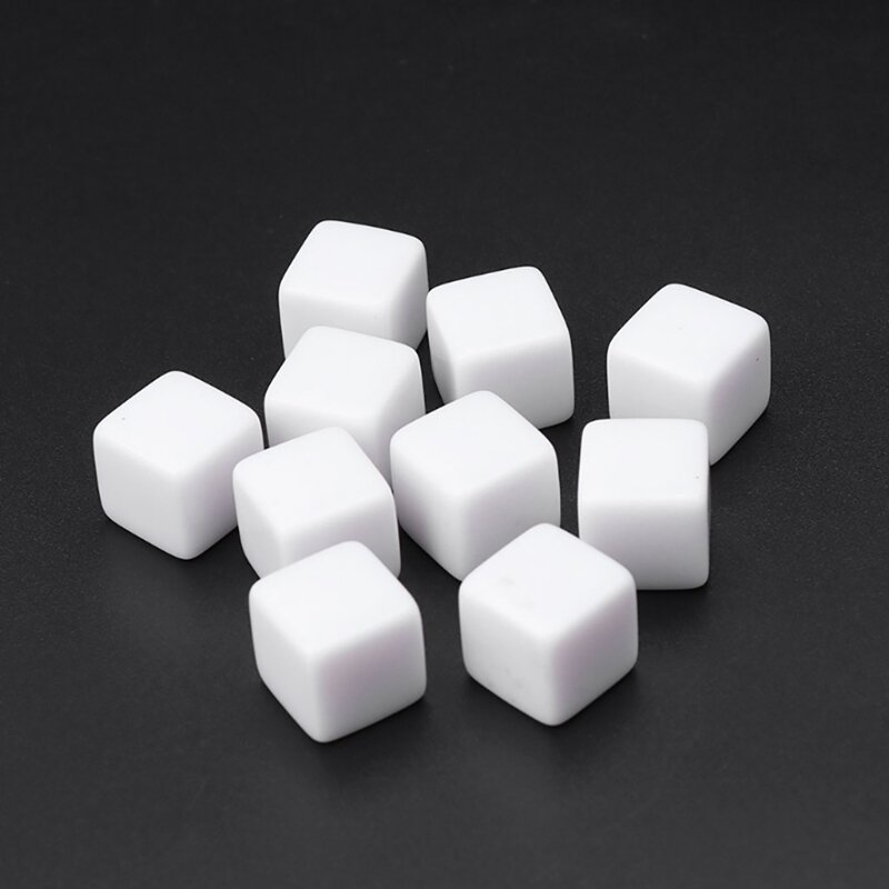 Cubes blancs en acrylique pour jeux de société, 16mm, 48 pièces, dés personnalisés, pour compter les maths, fuchsia, alphabet, chiffres