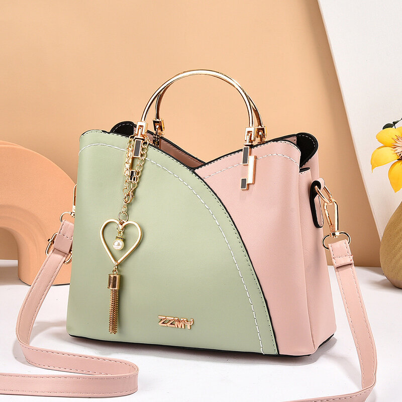 Damen Tasche 2024 neue Trend Handtasche koreanische Version Farbkontrast große Kapazität Mode Single Shoulder Umhängetasche