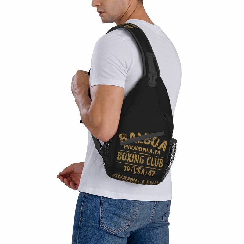 Rocky Balboa Boxing Club Luvas, Crossbody Sling Bags, saco de peito, mochila de ombro, mochila para caminhadas, acampamento ao ar livre, 1949