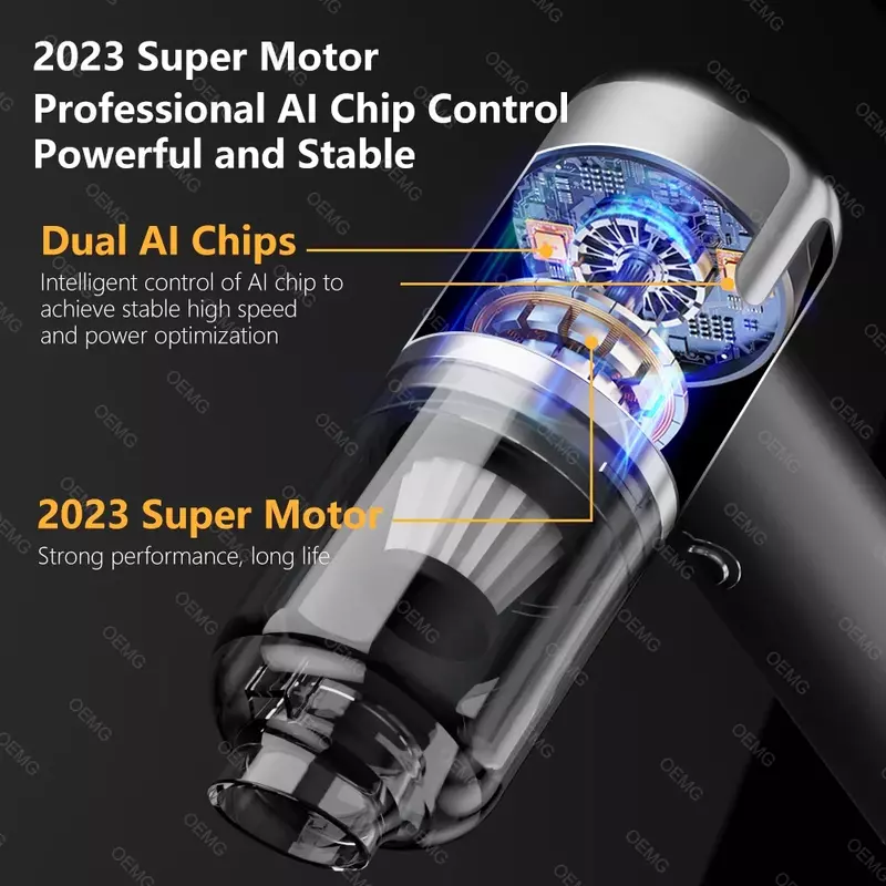 Car Vacuum Cleaner 120000PA Powerful Cleaning Machine Vacuum Cleaner Wireless Mini PortableCar Cleaner for Home Appliance