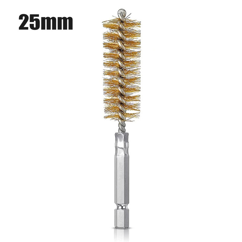 1PCS 9-25mm Wire Tube Machinery Cleaning Brass Brush Rust Cleaner Washing Polishing  Power Tool Accessories Replacement