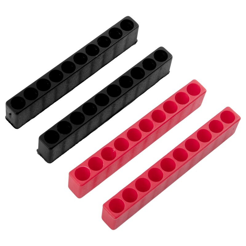 Cacciavite nero rosso Storage cacciavite Storage plastica da 1/4 di pollice esagonale 10 fori per strumento esagonale da 1/4 di pollice esagonale da 1/4 di pollice