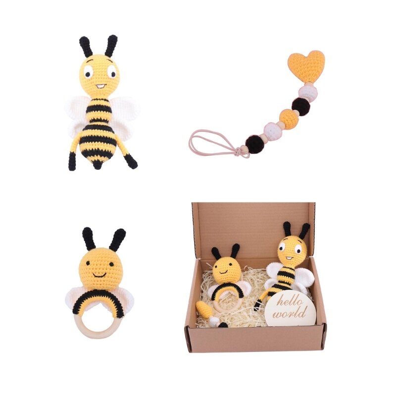 Crochet Baby Toy Gift Baby Animal Newborn Rattle Toy Baby Shower- Present