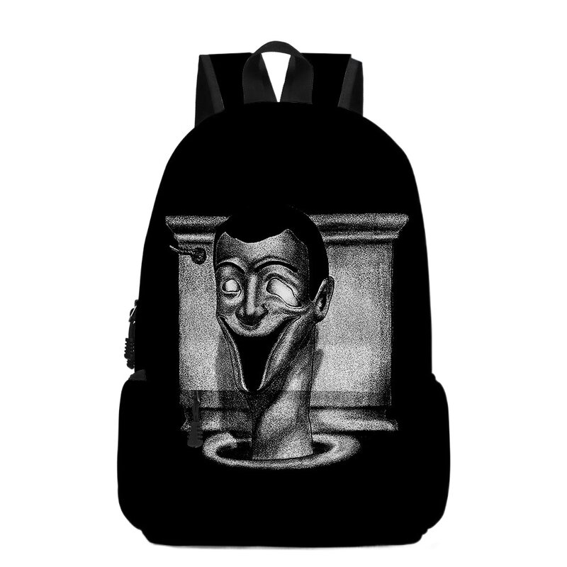 حقيبة ظهر للمرحاض من Skibidi بتصميم جديد لعام 2023 حقيبة مدرسية بتصميم سحّاب حقيبة سفر فريدة من نوعها
