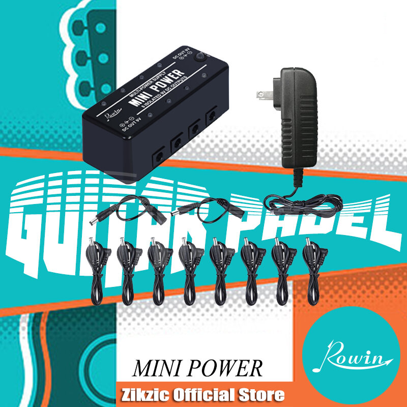 Rowin Mini Power gitara hawajska pedały zasilanie Multi Circuit Power 8 izolowane wyjście 9V z zabezpieczeniem przed zwarciem LEF-329