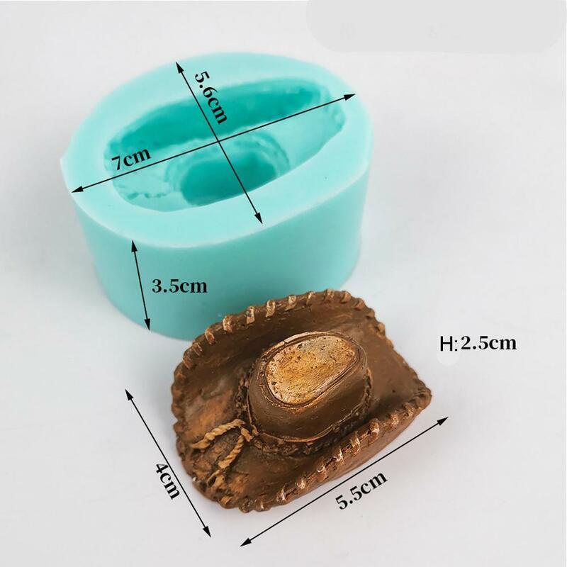 Topi Koboi Barat Cetakan Silikon Cetakan Fondant Kue Cetakan Permen Kue Resin Pasta Gula Alat Dekorasi Tanah Liat Kue Coklat X8L9