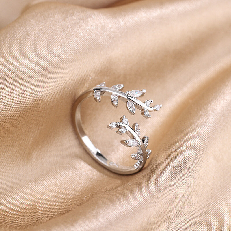 925 Sterling Silver Gold regulowany oddział cyrkon kobiet pierścień mała biżuteria ślubna hurtownie oferty z bezpłatną wysyłką