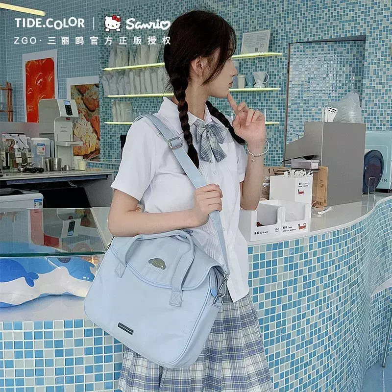Sanrio Pacha Dog Cartoon Computer Handbag, bolsa de ombro crossbody de grande capacidade, casual e leve, nova