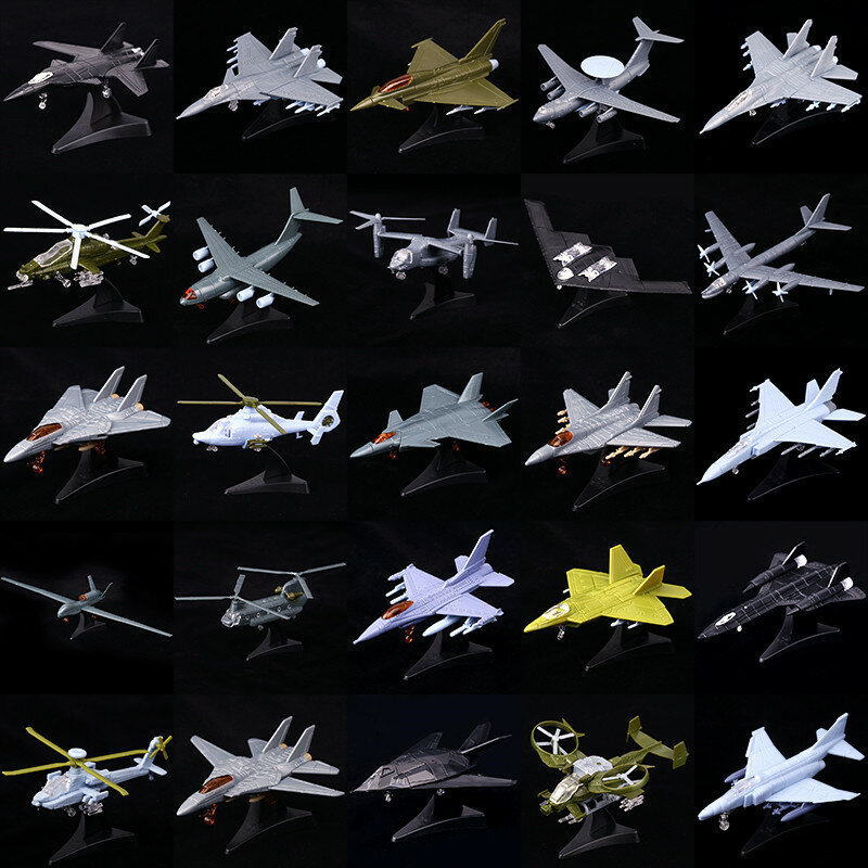 Модель солдатика 4D в сборе, 27 моделей, 1:144, пластиковый беспилотный самолет, военный вертолет, разведывательный самолет, модель бомбардировщика, игрушка