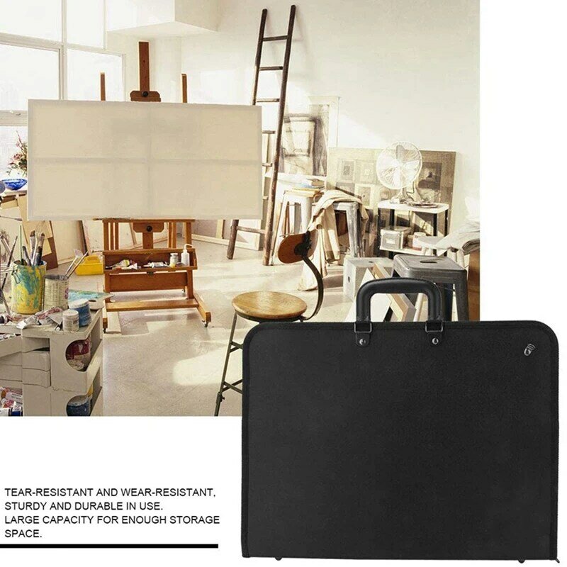 2X Art Portfolio Case con cerniera, Artist carry Case Poster Board,Tote Bag per Art Storage Folder