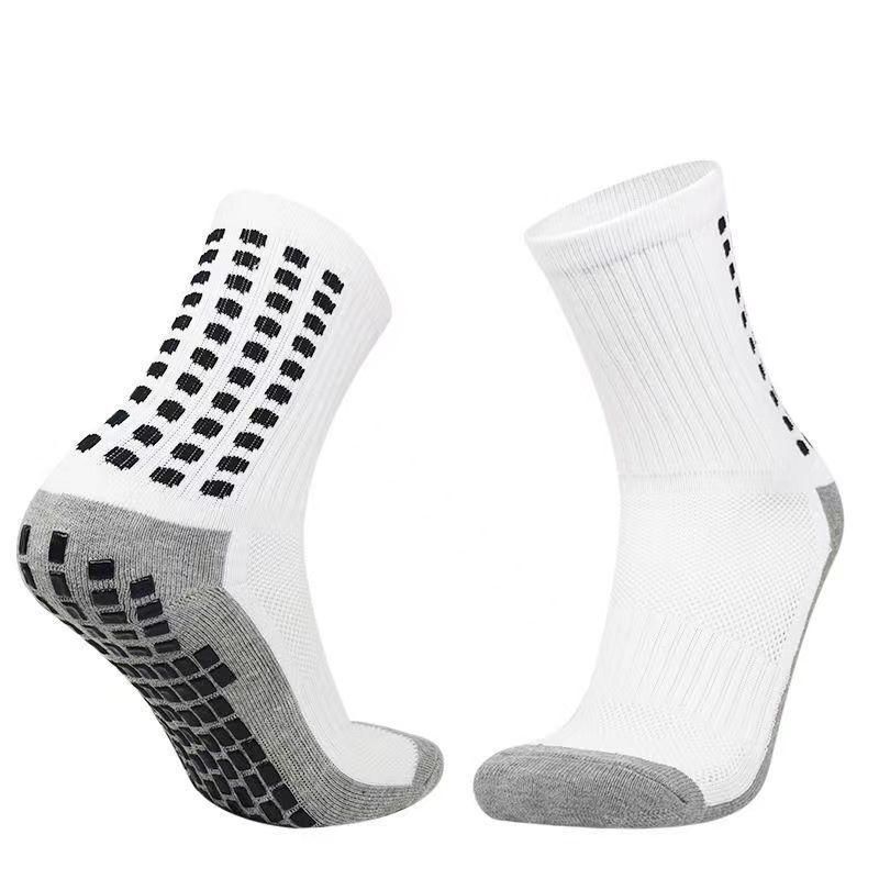 Chaussettes de football coordonnantes en silicone pour hommes et femmes, longues chaussettes de sport
