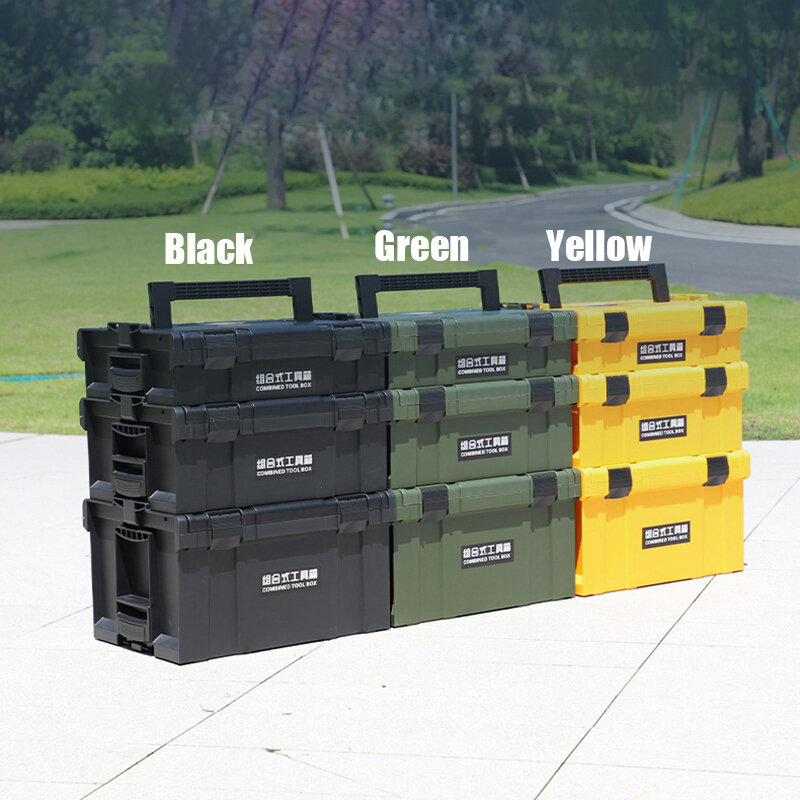 Empilhamento Combinação Ferramentas Box Organizer Estojo Protetor Impermeável Vazio Profissional Hardware Storage Toolbox Hard Tool Box