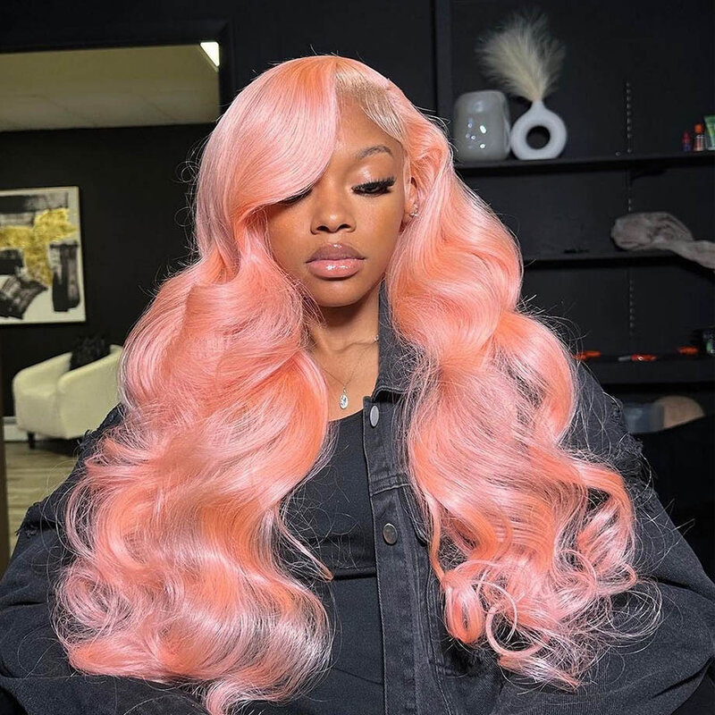 Pink Body Wave Lace Front Human Hair Wigs For Women Glueless Brazilian Hair Loose Wave 13x4 13x6 Hd Lace Frontal Human Hair Wig
