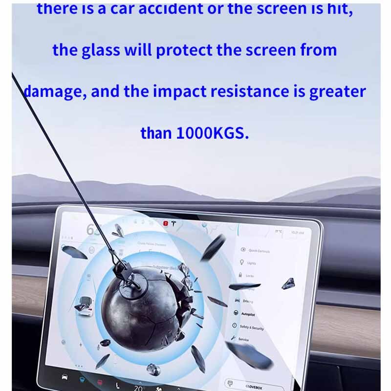 Film pelindung Tempered Glass HD, lapisan pelindung layar sentuh kontrol baris belakang 2021-2024 Highland Model 3 Y untuk Tesla