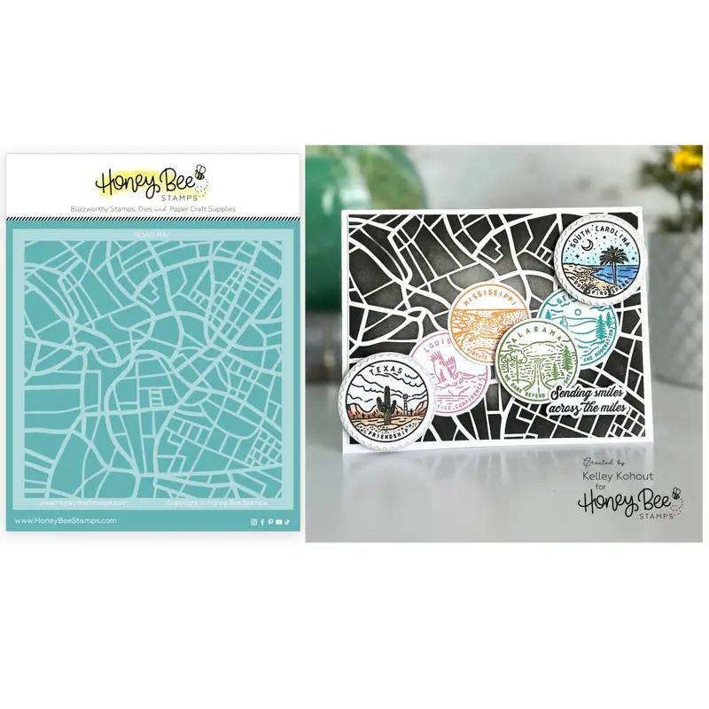 Road Map Stencil para Scrapbooking DIY, Handcraft Paper Gift Card, Álbum Craft Supplies, Modelo Decoração, Novo, Verão, 2024