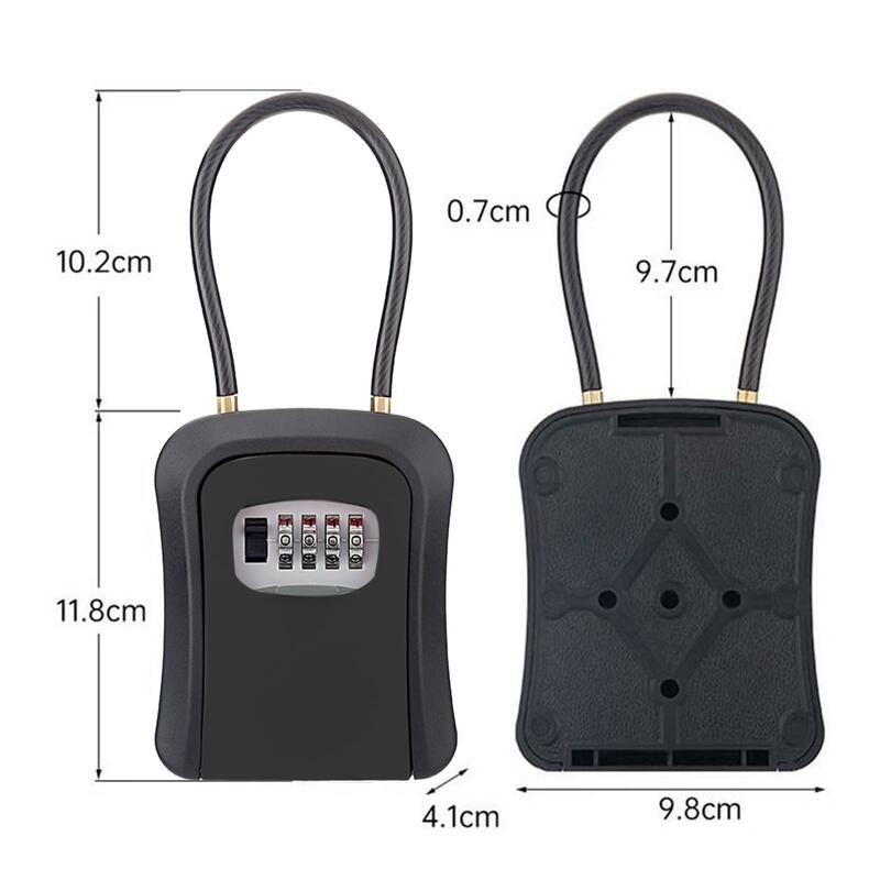 Key Storage Lock Box Case Weatherproof Inside Size 8.6x6.5x3cm Resettable Code with 4 Digit Combination for Indoor Outdoor